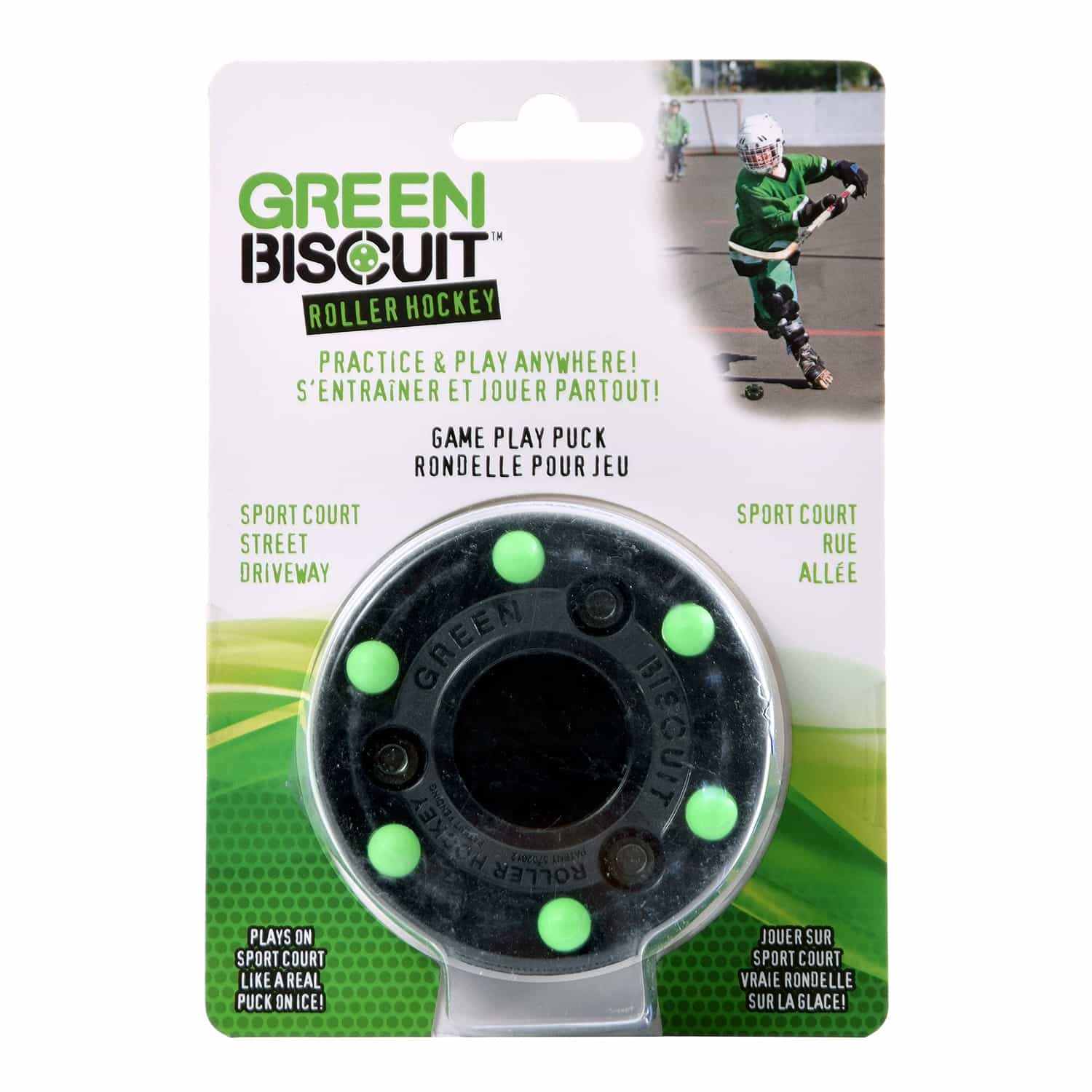 Trainingpuck Green Biscuit Roller Hockey Puck schwarz/grün