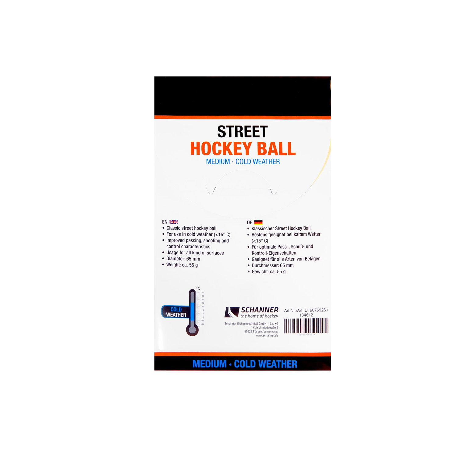 RH Ball Base Streethockey Medium orange-Paper Box